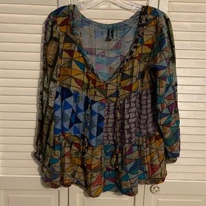 Multi Patterned Flowy Tunic